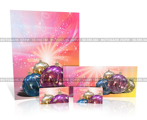 Ilustracion 3d de una tarjeta de Navidad, Стоковое фото, агентство Ingram Publishing / Фотобанк Лори
