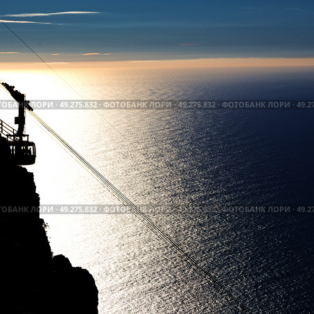 in south africa coastline cape town funicular and  the sunrise sun. Стоковое фото, агентство Ingram Publishing / Фотобанк Лори