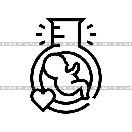 in vitro fertilization line icon vector illustration. Стоковая иллюстрация, иллюстратор Vectorwin / Фотобанк Лори