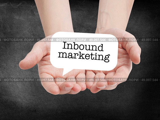 Inbound marketing written on a speechbubble. Стоковое фото, агентство Ingram Publishing / Фотобанк Лори