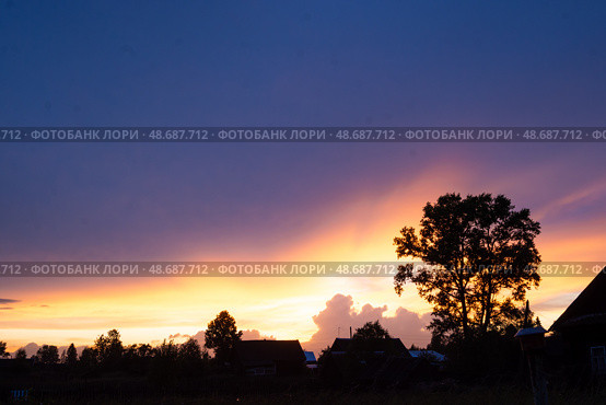 Incredibly beautiful, colorful sunset in the evening sky. Невероятно красивый, красочный закат в вечернем небе. Стоковое фото, фотограф Мария / Фотобанк Лори