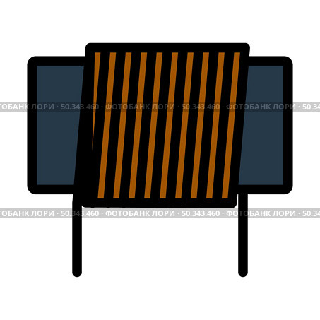 Inductor Coil Icon. Editable Bold Outline With Color Fill Design. Vector Illustration. Стоковая иллюстрация, агентство Ingram Publishing / Фотобанк Лори