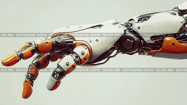 innovation flowing robotic arm ai generated. Стоковое AI-изображение, AI-художник Vectorwin / Фотобанк Лори
