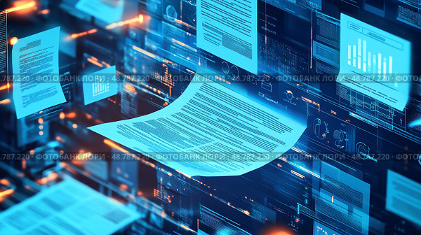 Innovative Robotics enhanced by Digital Data Integration along with efficient Paper Output solutions and processes. Стоковое AI-изображение, AI-художник Anastasy Yarmolovich / Фотобанк Лори
