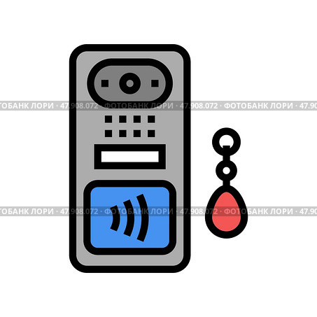 intercom contactless color icon vector illustration. Стоковая иллюстрация, иллюстратор Vectorwin / Фотобанк Лори