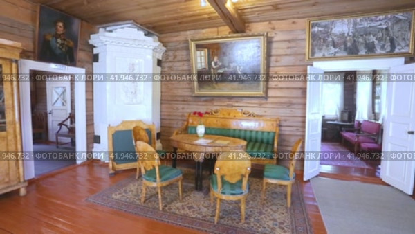 Interior of the museum homestead of Generalissimo A. Suvorov (2022 год). Редакционное видео, видеограф FotograFF / Фотобанк Лори