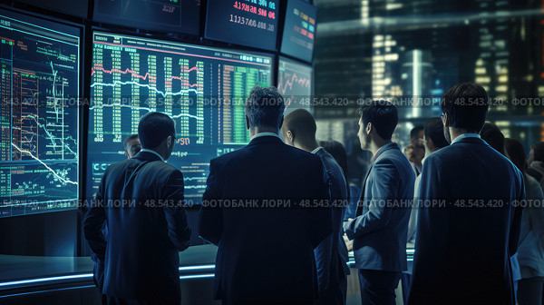 investing trading stock market data ai generated. Стоковое AI-изображение, AI-художник Vectorwin / Фотобанк Лори