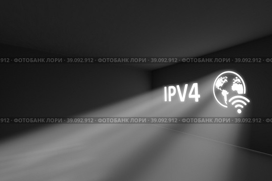 IPV4 rays volume light concept 3d illustration. Стоковая иллюстрация, иллюстратор Максим Иванов / Фотобанк Лори