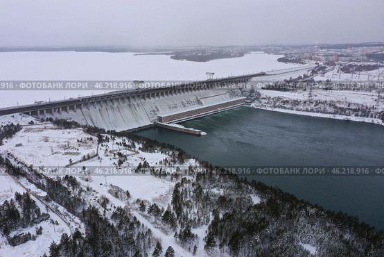 Иркутская область. Братск. Плотина Братской гидроэлектростанции (2022 год). Стоковое фото, фотограф Александр Рюмин / ТАСС / Фотобанк Лори