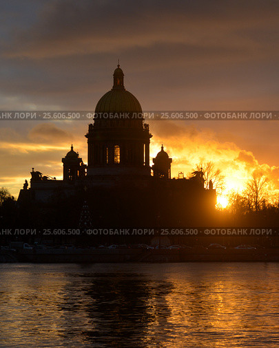 Исаакиевский собор. Силуэты Санкт-Петербурга (2015 год). Стоковое фото, фотограф Александр Алексеев / Фотобанк Лори