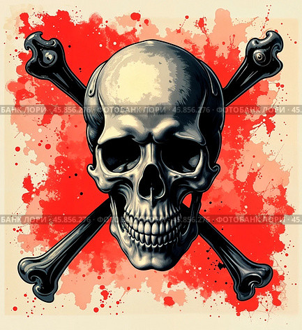 Jolly Roger. Стоковое AI-изображение, AI-художник RamA / Фотобанк Лори