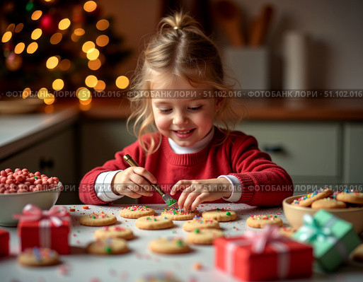Joyful saint nicholas day cookie decorating with festive holiday spirit. Стоковое AI-изображение, AI-художник Сергей Бирюков / Фотобанк Лори