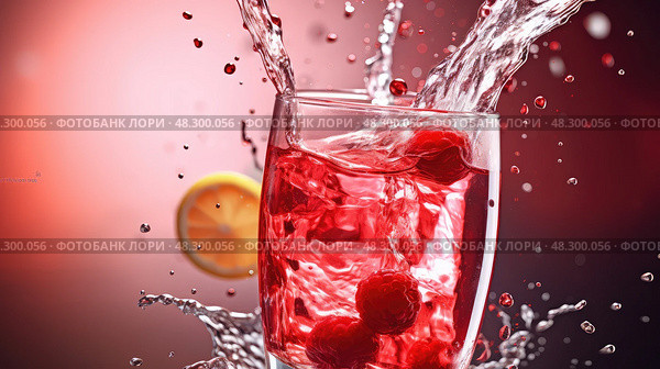 juice glass of seltzer. Стоковое AI-изображение, AI-художник Vectorwin / Фотобанк Лори