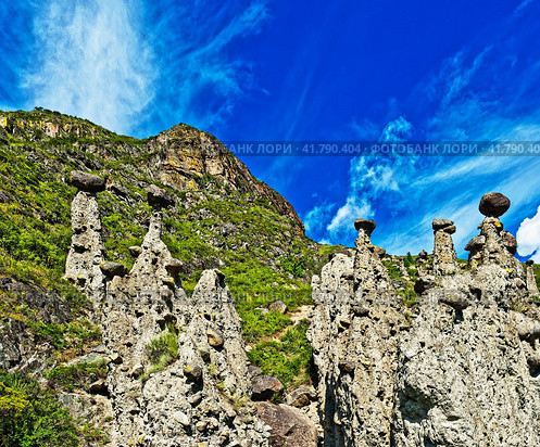 Каменные грибы. Урочище Аккурум (Ак-Корум). Горный Алтай. Стоковое фото, фотограф Макаров Алексей / Фотобанк Лори