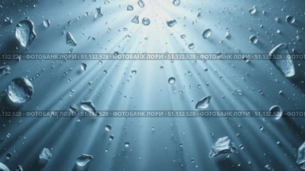 Капли воды с солнечными лучами, создающие подводную атмосферу / Drops of water with sunlight rays creating underwater atmosphere. Стоковое AI-видео, аниматор DeFusum / Фотобанк Лори