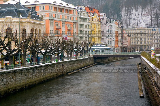 Карловы Вары зимой (2006 год). Редакционное фото, фотограф Александр Алексеев / Фотобанк Лори