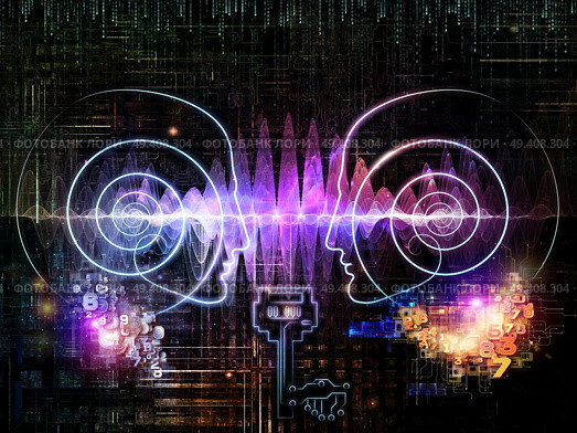 Key Concept series. Composition of human head, key symbol and fractal design elements on the subject of encryption, security, digital communications, science and technology. Стоковое фото, агентство Ingram Publishing / Фотобанк Лори