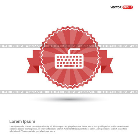 Keyboard Icon - Red Ribbon banner. Стоковая иллюстрация, агентство Ingram Publishing / Фотобанк Лори