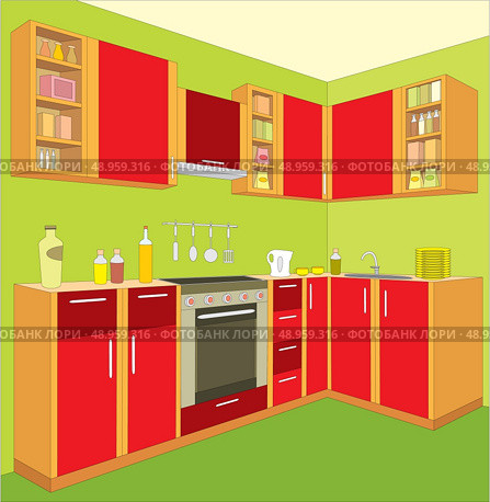 Kitchen furniture. Стоковая иллюстрация, агентство Ingram Publishing / Фотобанк Лори