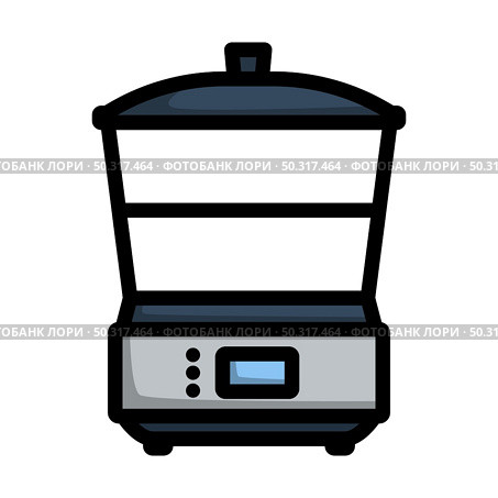 Kitchen Steam Cooker Icon. Editable Bold Outline With Color Fill Design. Vector Illustration. Стоковая иллюстрация, агентство Ingram Publishing / Фотобанк Лори