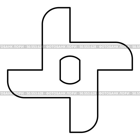 Knife for meat grinder mincer chopper accessory spare component part contour outline line icon black color vector illustration image thin flat style simple. Knife for meat grinder mincer chopper accessory spare component part contour outline line icon black color vector illustration image thin flat style. Стоковая иллюстрация, агентство Ingram Publishing / Фотобанк Лори
