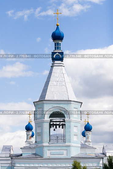 Колокольня. Храм Казанской иконы Божией Матери. Малая Минуса. Красноярский край (2011 год). Стоковое фото, фотограф Шичкина Антонина / Фотобанк Лори