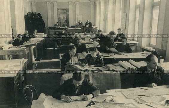 Конструкторское бюро в СССР. Стоковое фото, фотограф Retro / Фотобанк Лори
