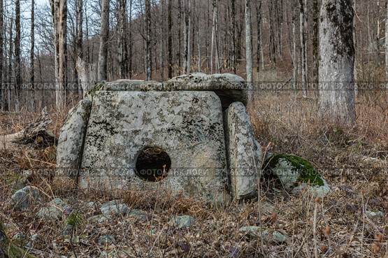 Краснодарский край, Туапсинский район, дольмен в урочище "Поляна Тамешх" (2019 год). Стоковое фото, фотограф glokaya_kuzdra / Фотобанк Лори