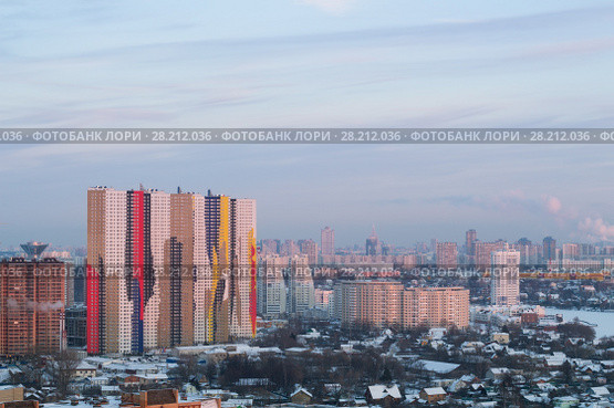 KRASNOGORSK, RUSSIA - FEB 6, 2014: Residential complex ART in Pavshino district. Редакционное фото, фотограф Losevsky Pavel / Фотобанк Лори