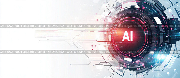 Красный круг с буквами АI посередине. Стоковое AI-изображение, AI-художник Ярославский Максим / Фотобанк Лори