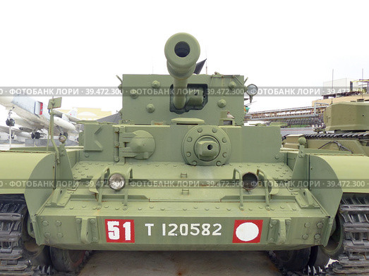 Крейсерский танк Cromwell Mk.IV, 1943-1945 гг., изготовлено около 1000 шт, поставлено по ленд-лизу в СССР 6 шт, Великобритания. Боевое применение во Второй мировой войне. Музей военной техники. Верхняя Пышма, Россия, октябрь 2022. Редакционное фото, фотограф Сергей Елизарьев / Фотобанк Лори