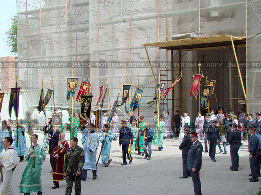 Крестный ход в Астрахани на Пасху 2008 год. Редакционное фото, фотограф Игорь Муртазин / Фотобанк Лори