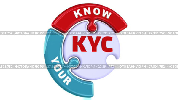 KYC. Know Your Customers. The mark in the form of a puzzle. Стоковая анимация, аниматор WalDeMarus / Фотобанк Лори