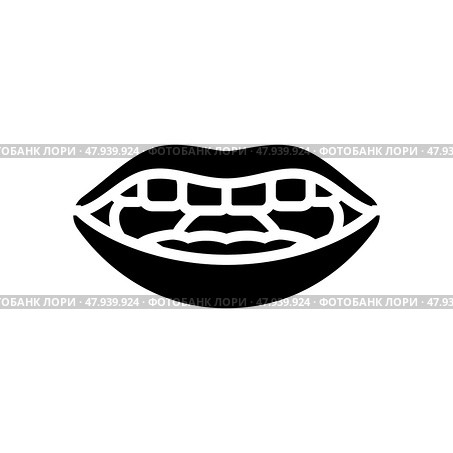 l letter mouth animate glyph icon vector illustration. Стоковая иллюстрация, иллюстратор Vectorwin / Фотобанк Лори