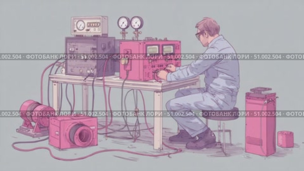 Laboratory technician monitoring equipment panel. Стоковое AI-видео, аниматор Юрий Поздников / Фотобанк Лори