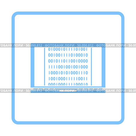 Laptop With Binary Code Icon. Blue Frame Design. Vector Illustration. Стоковая иллюстрация, агентство Ingram Publishing / Фотобанк Лори
