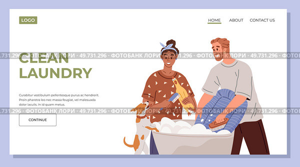 Laundry. Vector illustration. Drying clothes after washing is necessary The chore laundry be time-consuming Different fabrics require specific washing methods The dryer is used to dry wet clothes. Laundry. The laundry metaphor symbolizes purification self. Cleaning clothes requires right detergent. Стоковая иллюстрация, агентство Ingram Publishing / Фотобанк Лори