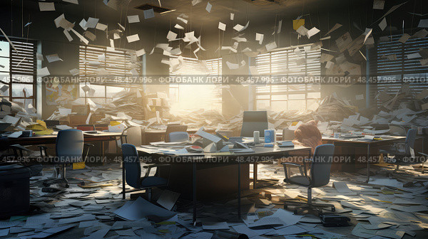 layoffs office closing ai generated. Стоковое AI-изображение, AI-художник Vectorwin / Фотобанк Лори