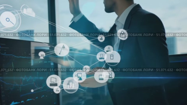 Learn how urban businesses utilize data insights for strategic planning and performance improvement. Стоковое AI-видео, аниматор Данила Большаков / Фотобанк Лори