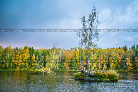 Ледорезы на реке Шуя в Карелии. Осенний вечер. Стоковое фото, фотограф Сергей Цепек / Фотобанк Лори