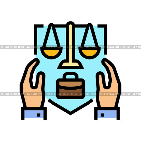 legal shield corporate law color icon vector illustration. Стоковая иллюстрация, иллюстратор Vectorwin / Фотобанк Лори