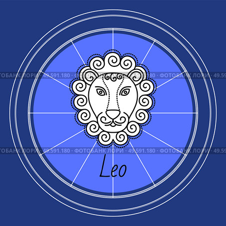 Leo sign of horoscope, design of astrological element. Nemean lion image in sketchy manner. Western zodiac symbol with fixed modality for people born in july and august. Vector in flat style. Leo Astrology Sign of Horoscope, Zodiac Symbol. Стоковая иллюстрация, агентство Ingram Publishing / Фотобанк Лори