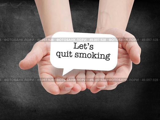 Lets quit smoking written on a speechbubble. Стоковое фото, агентство Ingram Publishing / Фотобанк Лори