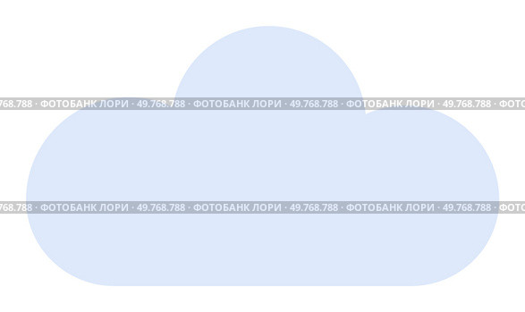 Light blue cloud with rounded corners. Ideal for weather forecasts, digital storage, climate discussions, nature themes, and tech applications. Clean vector design.. Simple Light Blue Cloud with Rounded Edges in Minimalist Style for Various Applications. Стоковая иллюстрация, агентство Ingram Publishing / Фотобанк Лори