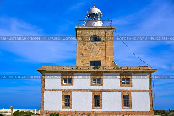 Lighthouse Faro of Nova Tabarca island in Alicante Spain. Стоковое фото, агентство Ingram Publishing / Фотобанк Лори