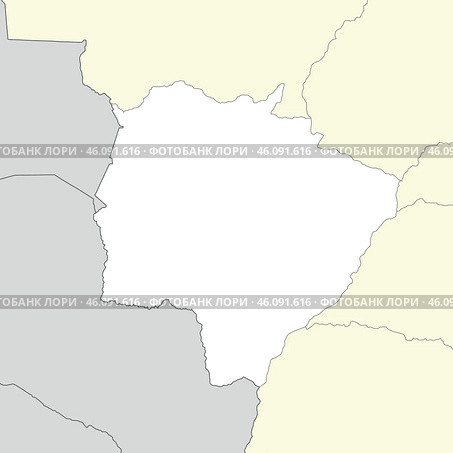 Location map of Mato Grosso do Sul is a state of Brazil. Стоковая иллюстрация, иллюстратор Максим Гребешков / Фотобанк Лори