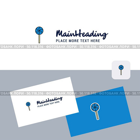 Lollypop vector logotype with business card template. Elegant corporate identity. - Vector. Стоковая иллюстрация, агентство Ingram Publishing / Фотобанк Лори