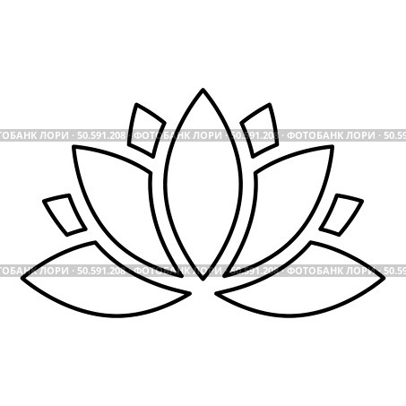 Lotus lily water flower contour outline line icon black color vector illustration image thin flat style simple. Lotus lily water flower contour outline line icon black color vector illustration image thin flat style. Стоковая иллюстрация, агентство Ingram Publishing / Фотобанк Лори