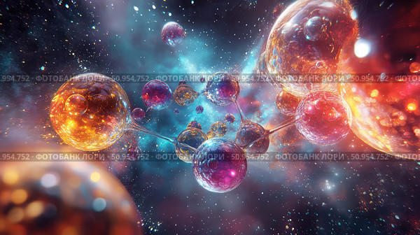 luminescence emitting molecule ai generated. Стоковое AI-изображение, AI-художник Vectorwin / Фотобанк Лори