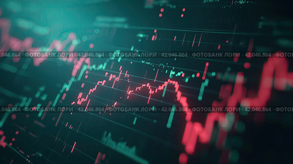 Luminous stock chart. Стоковое AI-изображение, AI-художник Кирилл Черезов / Фотобанк Лори
